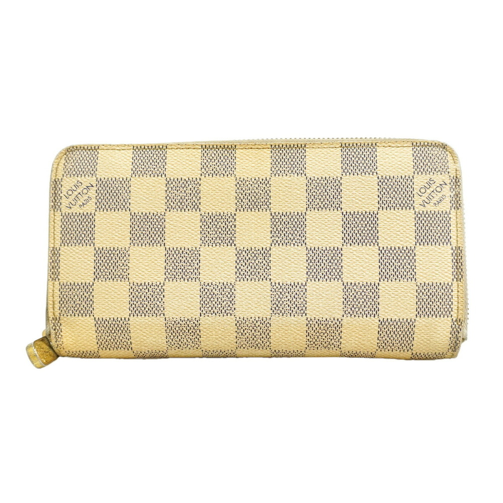 Louis Vuitton Damier Azur Zippy Wallet N60019 White Women's Long